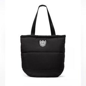VS PINK black puffer tote bag